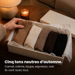 Cinq tons neutres d’automne dans une boîte cadeau