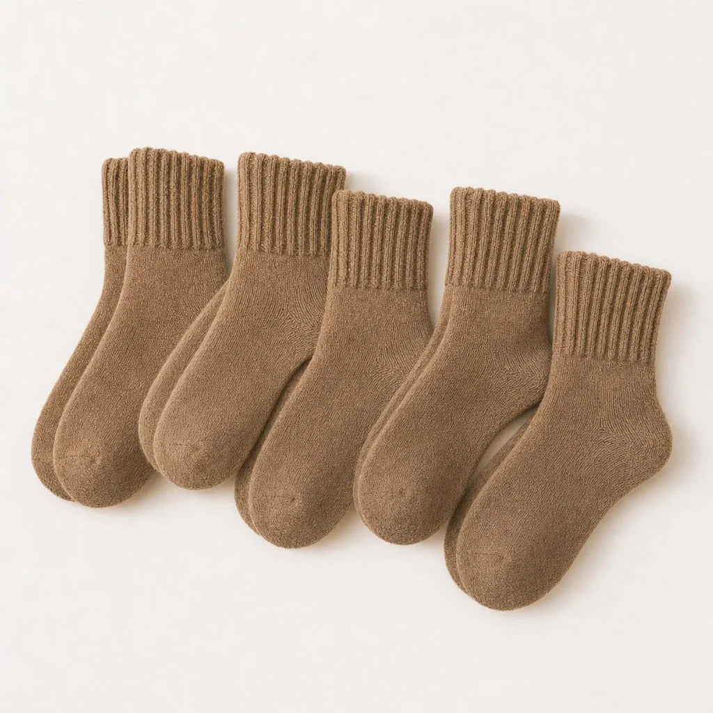 Lot de cinq paires de chaussettes Sweater camel