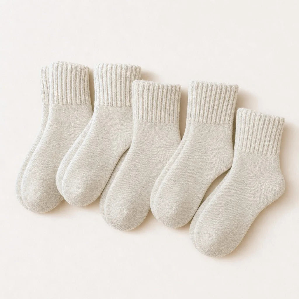 Lot de cinq paires de chaussettes Sweater crème