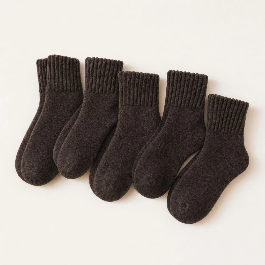 Lot de cinq paires de chaussettes Sweater espresso