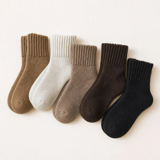 Chaussettes Sweater Cosylio — cinq teintes neutres d’automne