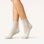 Chaussettes Sweater crème portées